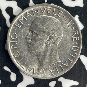1927 Italy 5 Lire Lot#T8376 Silver! High Grade! Beautiful!
