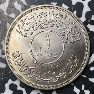 1972 Iraq Central Bank 1 Dinar Lot#JM8556 Large Silver! High Grade! Beautiful!