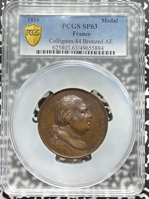 1816 France Marriage Of Charles & Marie-Caroline Medal PCGS SP63 Lot#GV8578