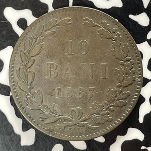 1867 Romania 10 Bani Lot#T5183