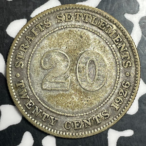1926 Straits Settlements 20 Cents Lot#T2852 Silver!