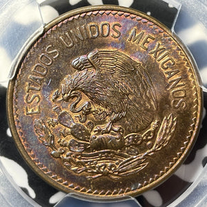 1944-Mo Mexico 20 Centavos PCGS MS63RB Lot#G7709 Beautiful Toning! Choice UNC!