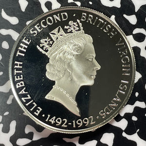 1992 British Virgin Islands $25 Dollars Lot#T4628 Large Silver Coin! Proof!