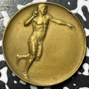 1921 Germany Shot Put Sporting Award Medal Lot#D7353 33mm