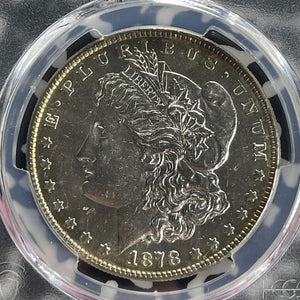1878 U.S. $1 Morgan Dollar PCGS AU58 Lot#G690 Silver! 8 Tail Feathers