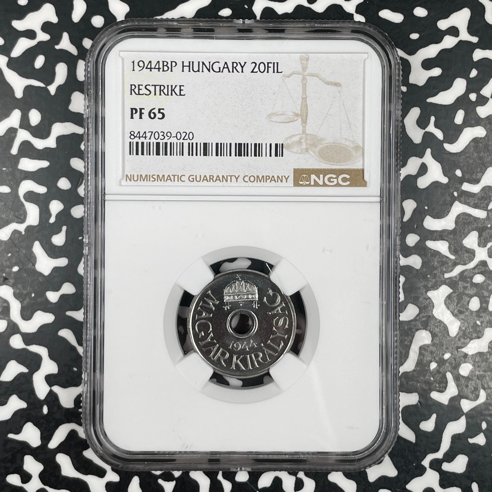 1944-BP Hungary 20 Filler NGC PR65 Lot#G3474 Gem BU! Proof! Restrike