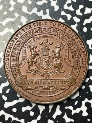 1907 G.B. Cardiff Opening Of Queen Alexandria Dock Medal Lot#OV1401 52mm