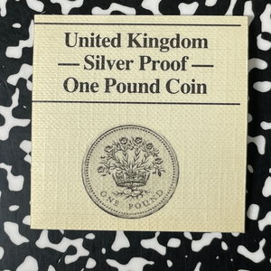 1986 Great Britain £1 Pound Lot#B2535 Silver! Proof! W/ Box & C.O.A.