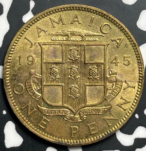 1945 Jamaica 1 Penny Lot#T9398 High Grade! Beautiful!