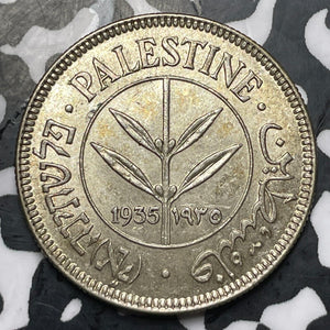 1935 Palestine 50 Mils Lot#JM8309 Silver! High Grade! Beautiful!