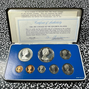 1982 Solomon Islands 8x Coin Proof Set Lot#B1946 Including Silver!