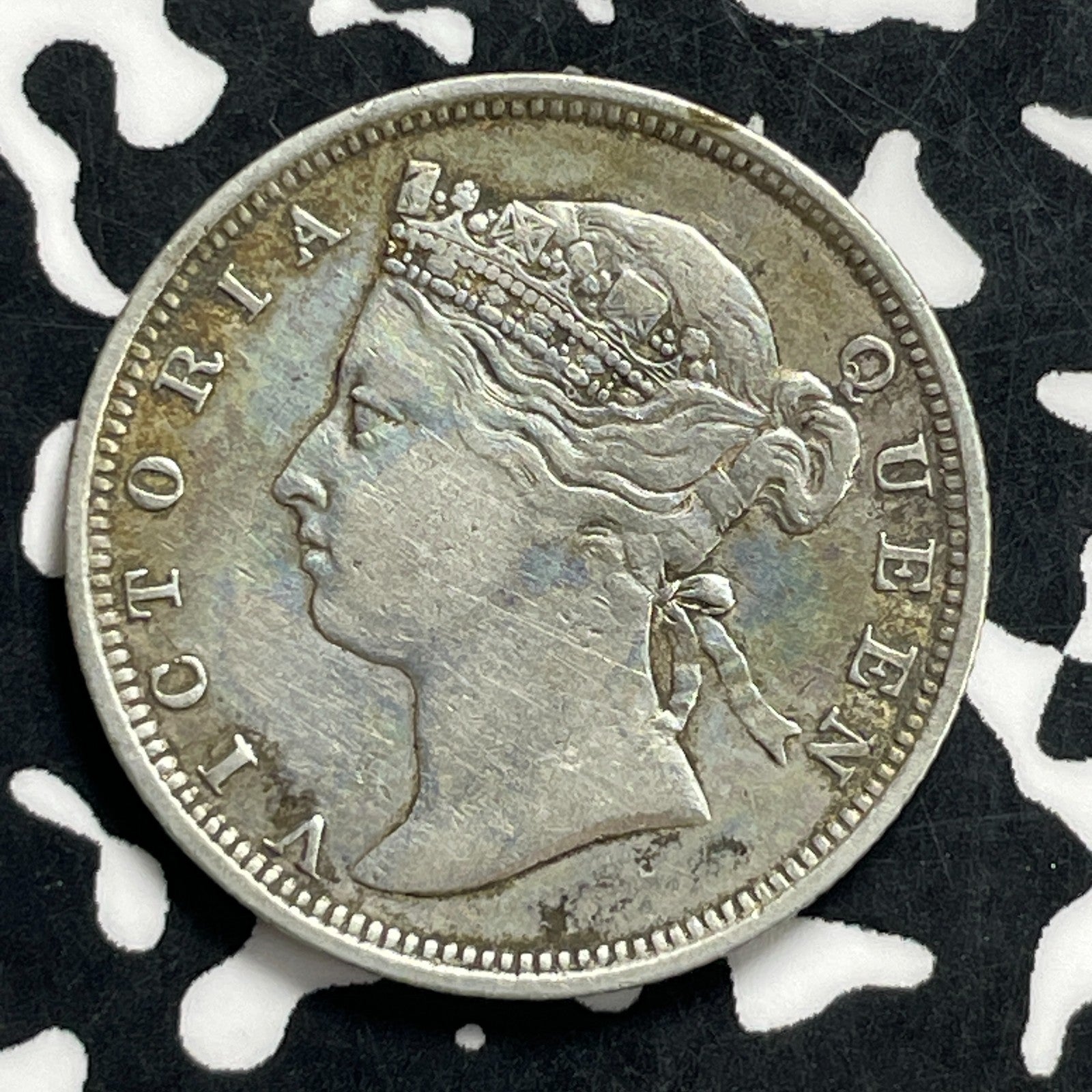 1883 Straits Settlements 20 Cents Lot#JM9964 Silver! Nice Detail, Old Cleaning