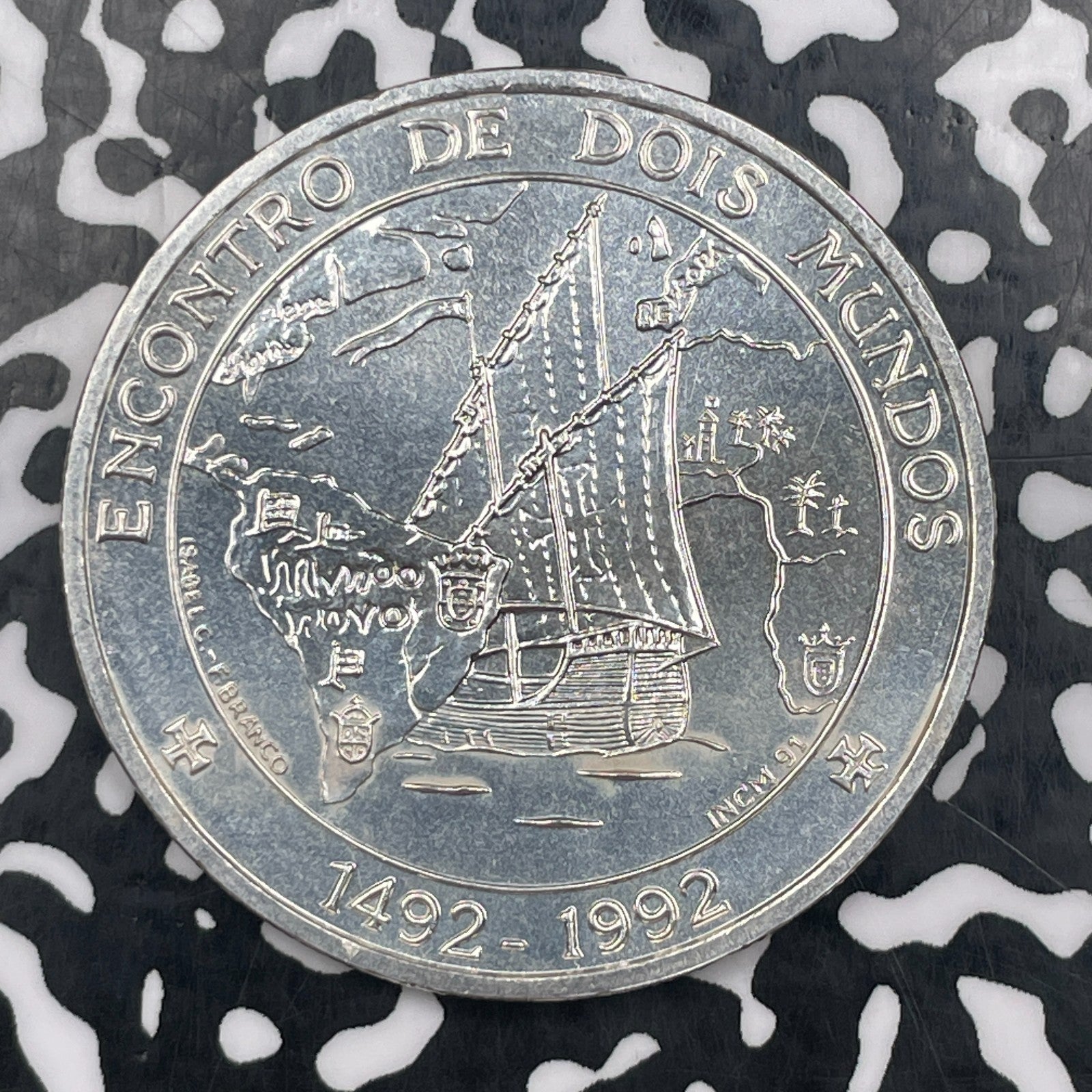 1992 Portugal 1000 Escudos Lot#N3634 Large Silver! High Grade! Beautiful!