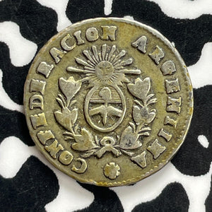 1854-B Argentina La Rioja 1/2 Real Lot#JM0166 Silver! Scarce!