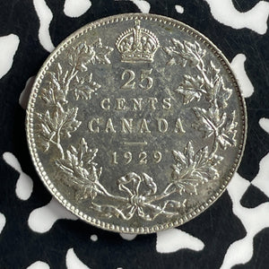 1929 Canada 25 Cents Lot#T7162 Silver! Nice!