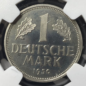 1950-D West Germany 1 Mark NGC PR65 Lot#G8718 Solo Top Graded! 700 Struck