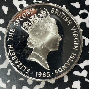 1985 British Virgin Islands $20 Dollars Lot#T4608 Large Silver Coin! Proof!