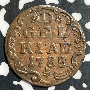 1788 Netherlands Geiderland 1 Duit Lot#T1087