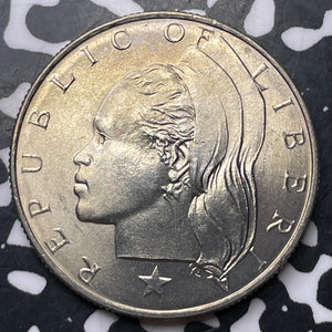 1966 Liberia 50 Cents Lot#T3824 High Grade! Beautiful!