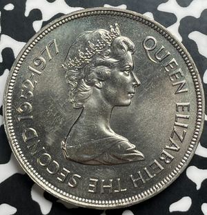 1977 Gibraltar 25 Pence Lot#T9742 High Grade! Beautiful!
