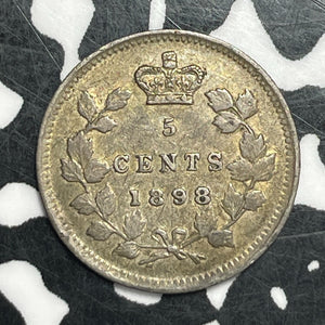 1898 Canada 5 Cents Lot#JM9501 Silver! Nice! Key Date!