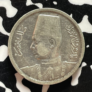 (1942) Egypt 2 Piastres Lot#T5011 Silver!