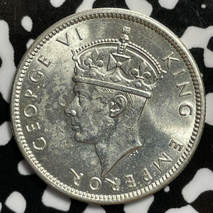 1942-S Fiji 1 Shilling Lot#E4308 Silver! High Grade! Beautiful!