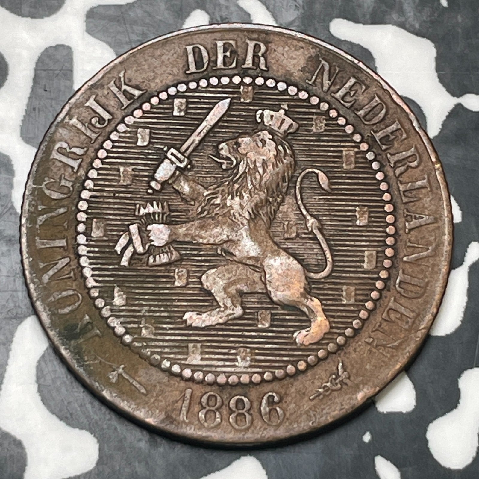 1886 Netherlands 2 1/2 Cents Lot#N3814