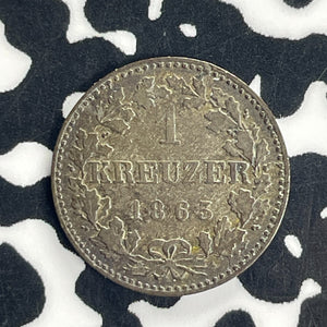 1865 Germany Frankfurt 1 Kreuzer Lot#T8604
