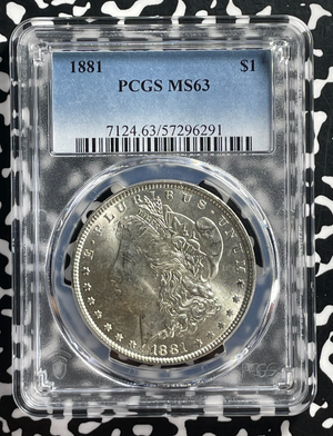 1881 U.S. $1 Morgan Dollar PCGS MS63 Lot#G552 Silver! Choice UNC!