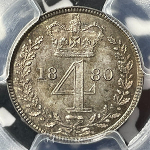 1880 G.B Maundy 4 Pence Fourpence PCGS PL66 Lot#G8087 Silver! Gem BU! S-3917