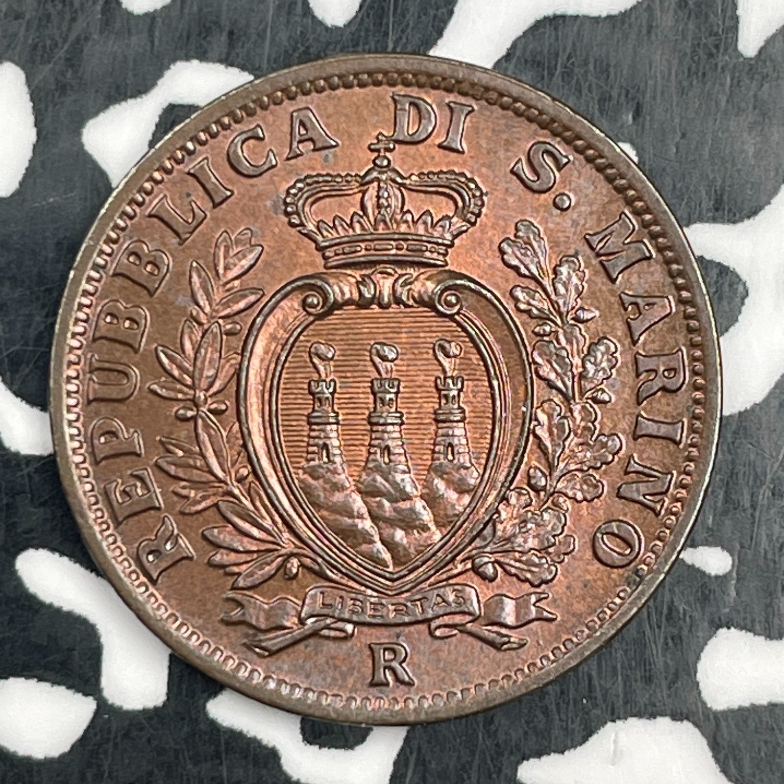 1937-R San Marino 5 Centesimi Lot#F9112 High Grade! Beautiful!