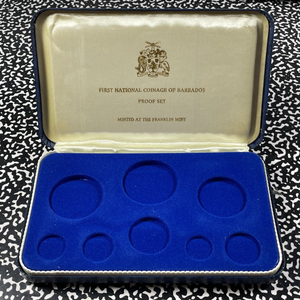 1973 Barbados 8x Coin Proof Set Lot#B2192 Including Silver! With Case & C.O.A