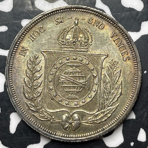 1866 Brazil 500 Reis Lot#MK247 Silver!