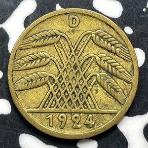 1924-D Germany 5 Rentenpfennig (15 Available) (1 Coin Only) KM#32