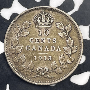 1913 Canada 10 Cents Lot#C1475 Silver!