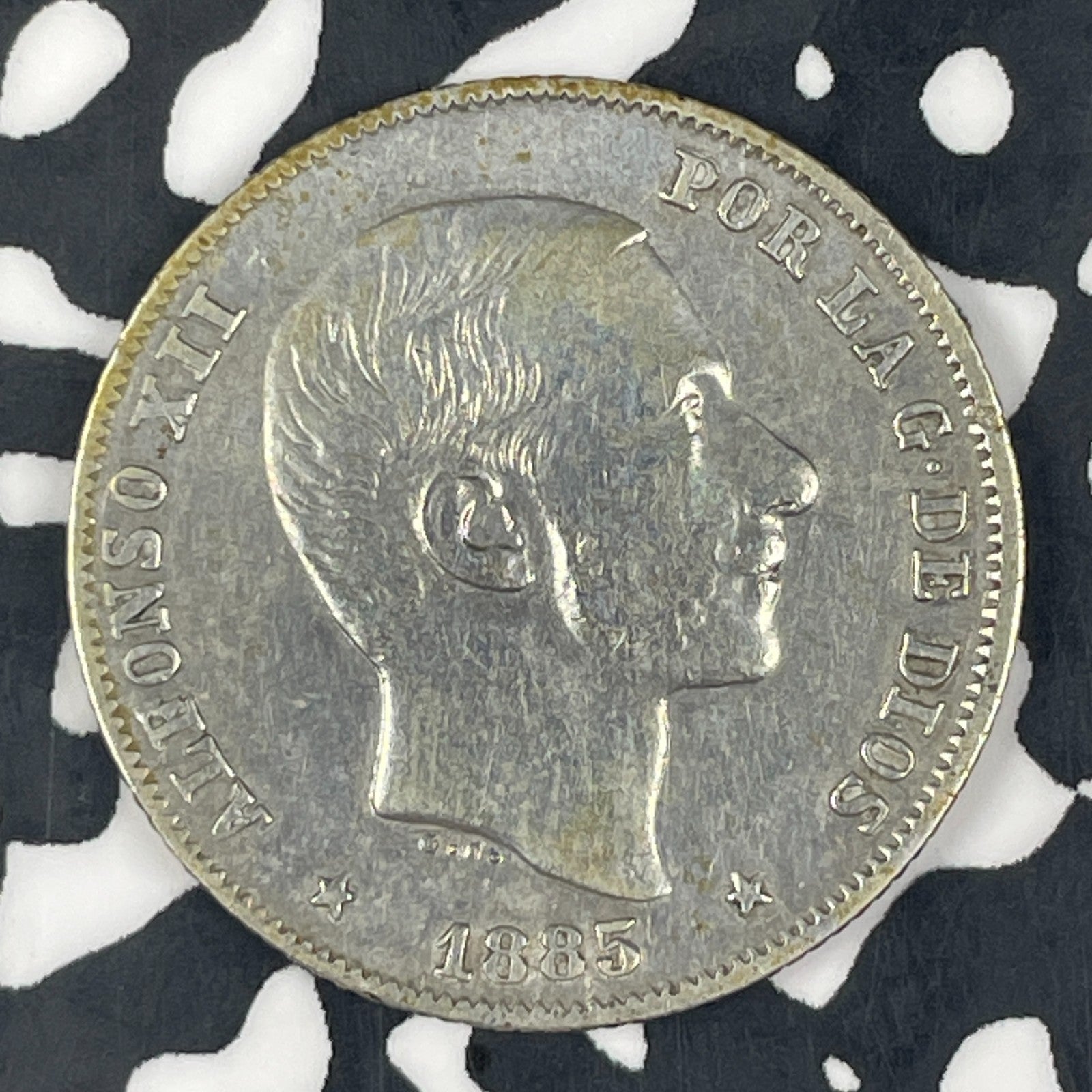 1885 Spanish Philippines 20 Centavos Lot#C9192 Silver!