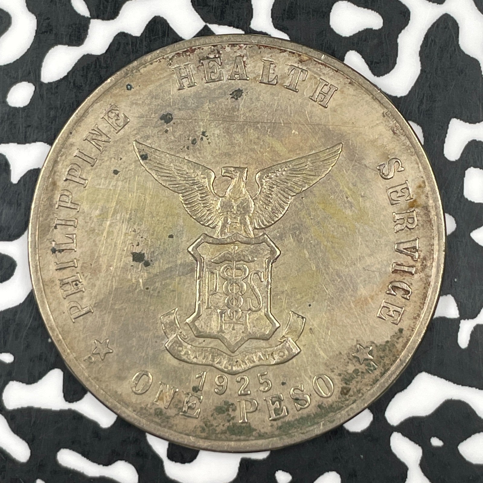 1925 U.S. Philippines Culion Leper Colony 1 Peso Lot#JM1459 Scarce!