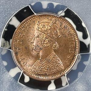 1895 India 1/2 Pice PCGS MS64RB Lot#G102 Choice UNC!