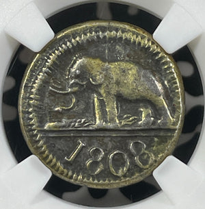 1808 Ceylon 48 Stivers NGC XF45 Lot#G008 Silver! Scarce! Elephant