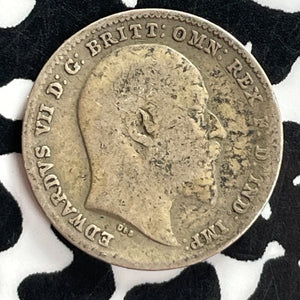 1903 Great Britain 3 Pence Threepence Lot#T7378 Silver!