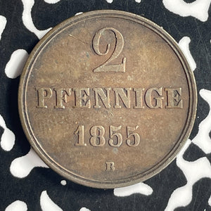 1855-B Germany Hannover 2 Pfennig Lot#T6906
