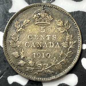 1910 Canada 5 Cents Lot#D7810 Silver! Nice!