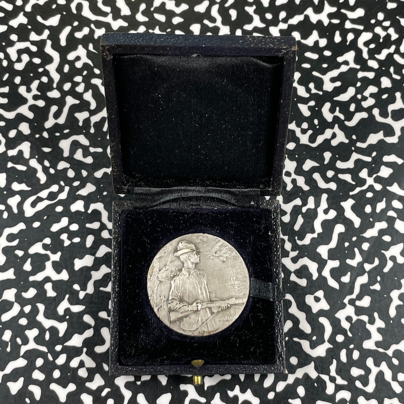 1904 Switzerland St. Gallen Shooting Festival Medal Lot#OV1946 Silver! 33mm