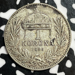 1896 Austria 1 Corona Lot#E6137 Silver!