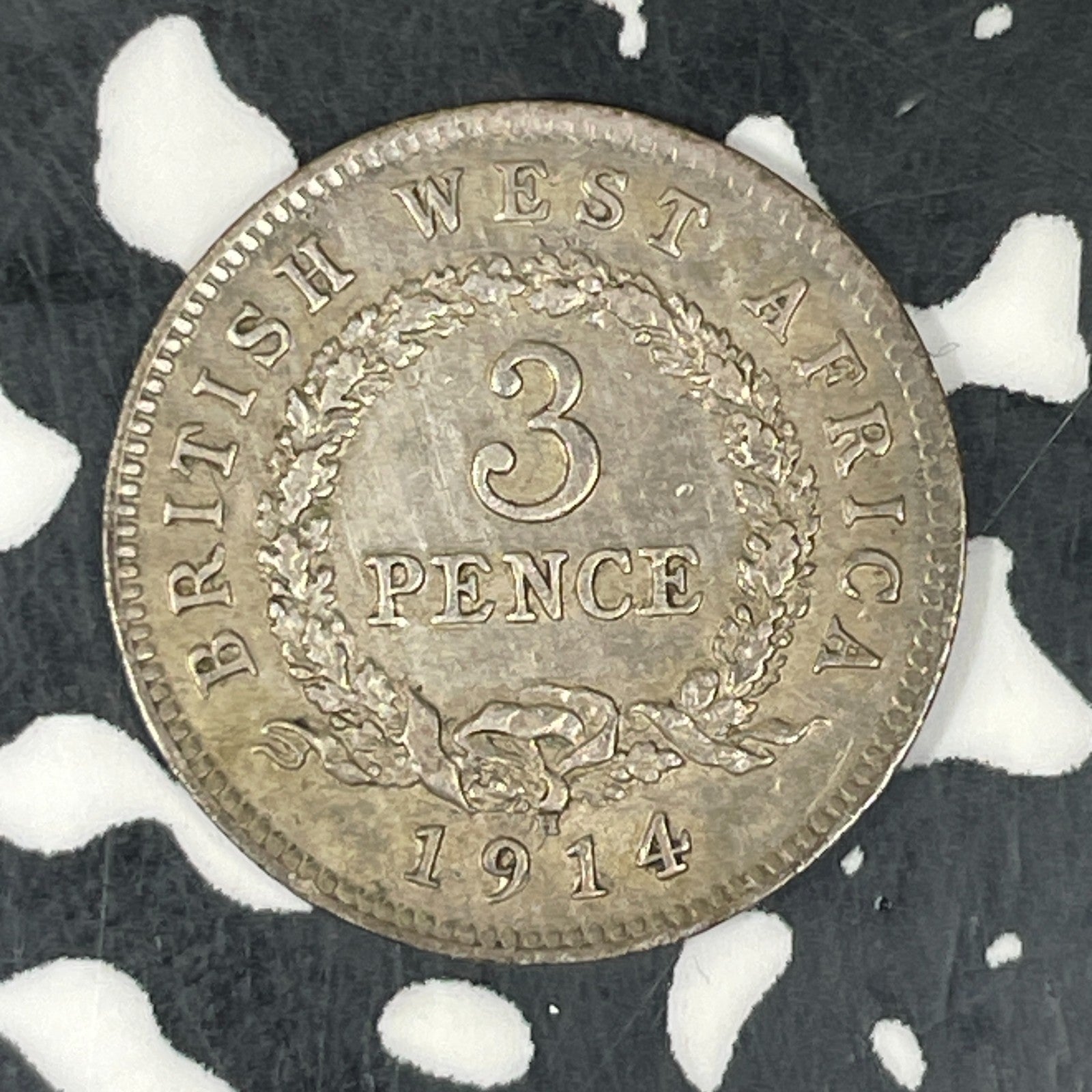 1914 British West Africa 3 Pence Threepence Lot#C8745 Silver!