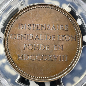 "1818" France Lyon General Dispensary Medal PCGS SP64 Lot#G9446 Choice UNC!