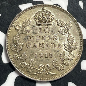 1919 Canada 10 Cents Lot#T1369 Silver! High Grade! Beautiful!