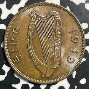 1949 Ireland 1 Penny Lot#E8449 High Grade! Beautiful Toning!