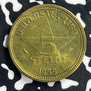 1959 Esperanto 5 Steloj Lot#T7068 High Grade! Beautiful! KM#X4